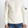 CP COMPANY-MAGLIA CREW NECK IN MERINO WOOL-CPKN204A005292A WHITE