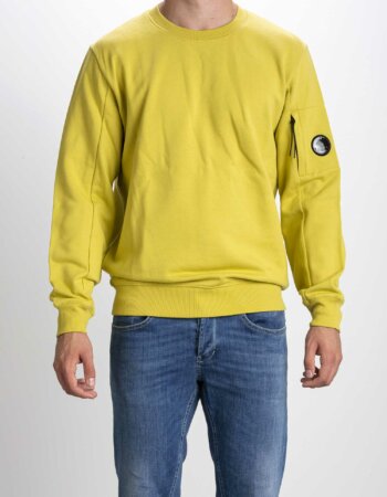 CP COMPANY-FELPA DIAGONAL RAISED FLEECE JUMPER-CPSS022A005086W GOLDEN