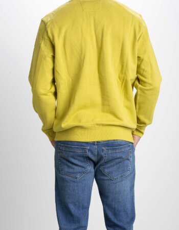 CP COMPANY-FELPA DIAGONAL RAISED FLEECE JUMPER-CPSS022A005086W GOLDEN