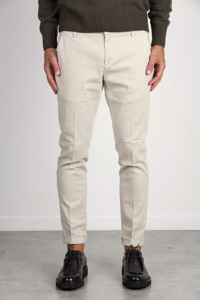 DONDUP-PANTALONE GAUBERT-DDUP235AS0080 ECRU