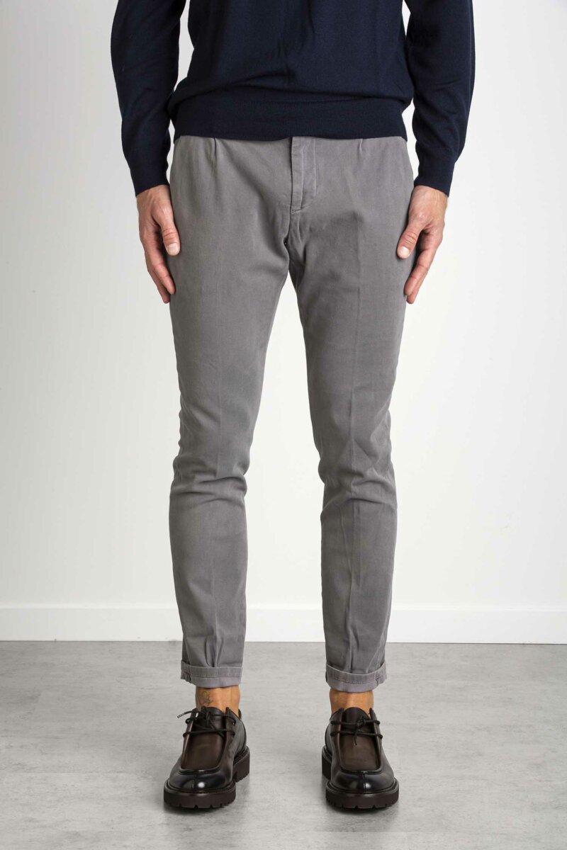 DONDUP-PANTALONE GAUBERT PINCES-DDUP517GS0063DR5 GRIGIO