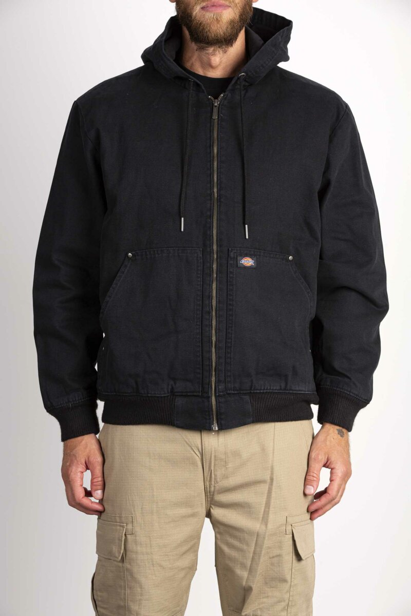 DICKIES-GIACCA HOODED DUCK CANVAS-DICDK0A4XZ3 BLACK