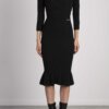 ELISABETTA FRANCHI-ABITO IN MAGLIA MIDI-EFAM04Q36E2 NERO