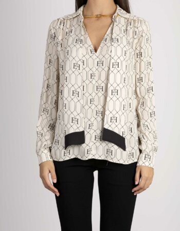 ELISABETTA FRANCHI-CAMICIA LOGATA-EFCA03437E2 BURRO