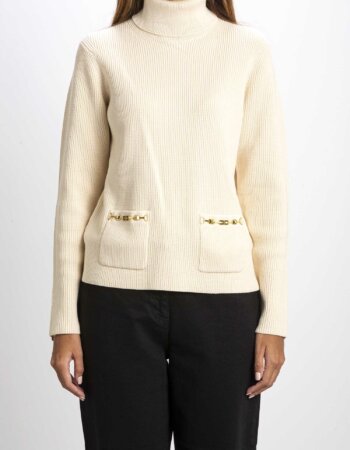 ELISABETTA FRANCHI-MAGLIA TRICOT-EFMK49S26E2 BURRO