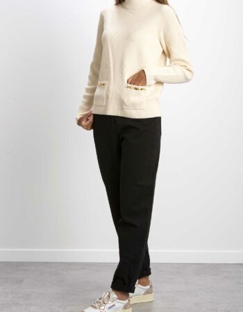 ELISABETTA FRANCHI-MAGLIA TRICOT-EFMK49S26E2 BURRO