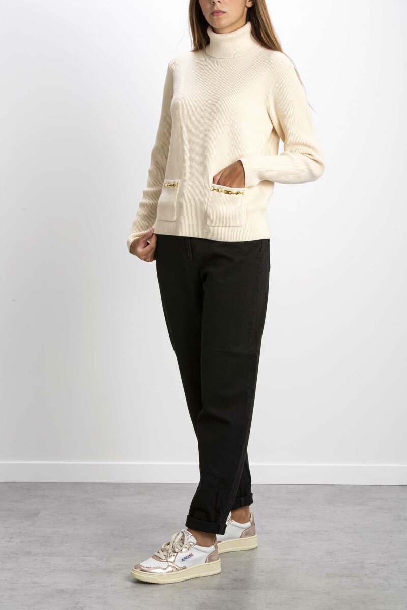 ELISABETTA FRANCHI-MAGLIA TRICOT-EFMK49S26E2 BURRO