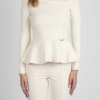 ELISABETTA FRANCHI-MAGLIA TRICOT-EFMK72Q36E2 BURRO