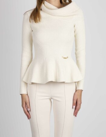 ELISABETTA FRANCHI-MAGLIA TRICOT-EFMK72Q36E2 BURRO