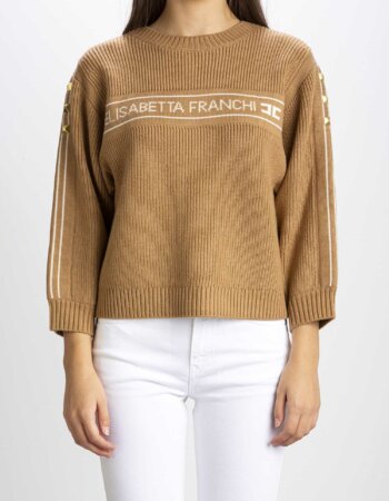 ELISABETTA FRANCHI-MAGLIA TRICOT-EFMK81S27E2 CAMMELLO