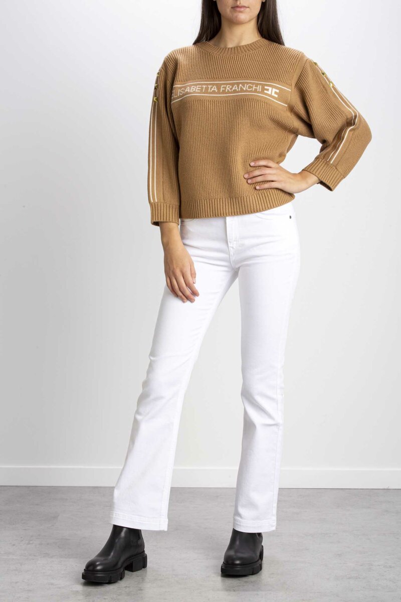 ELISABETTA FRANCHI-MAGLIA TRICOT-EFMK81S27E2 CAMMELLO