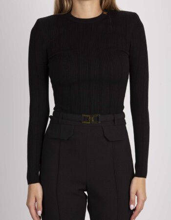 ELISABETTA FRANCHI-MAGLIA TRICOT-EFMK92S36E2 NERO