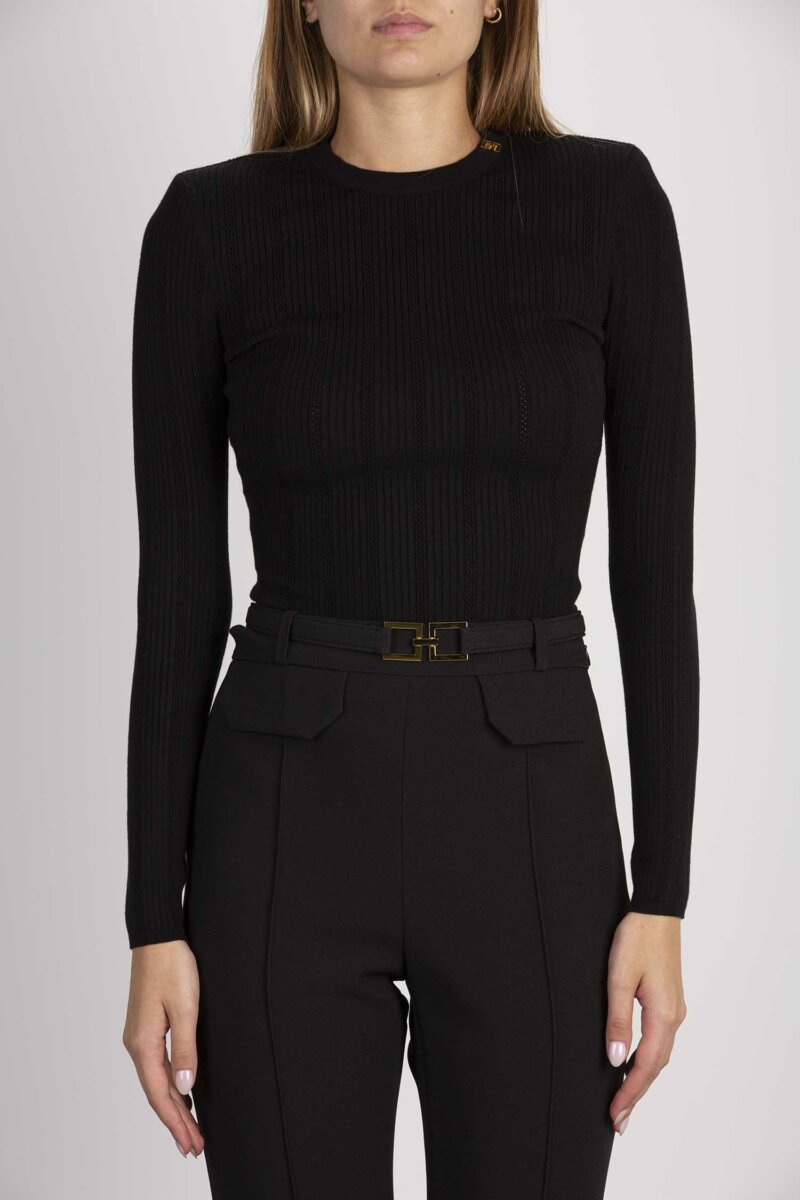 ELISABETTA FRANCHI-MAGLIA TRICOT-EFMK92S36E2 NERO