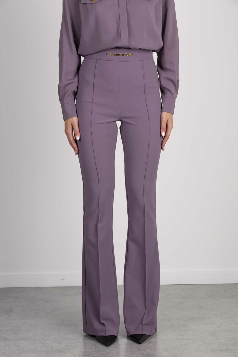 ELISABETTA FRANCHI-PANTALONE A ZAMPA ESSENTIAL-EFPA00936E2 VIOLA