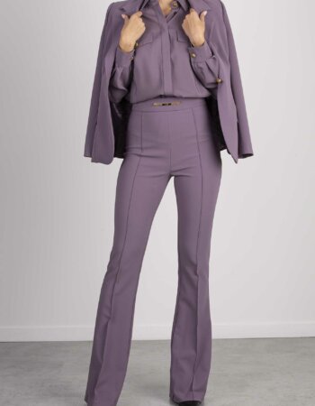 ELISABETTA FRANCHI-PANTALONE A ZAMPA ESSENTIAL-EFPA00936E2 VIOLA