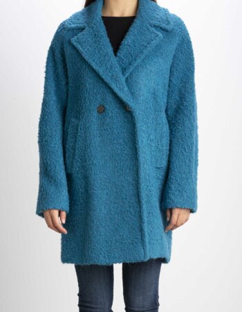 EMME MARELLA-CAPPOTTO BOUCLE'-EMGRAMMO TURCHESE