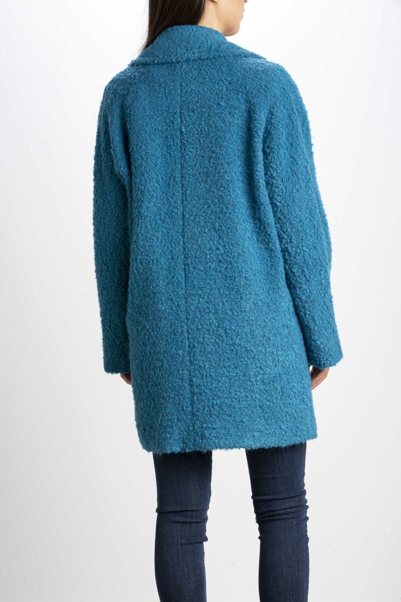 EMME MARELLA-CAPPOTTO BOUCLE'-EMGRAMMO TURCHESE