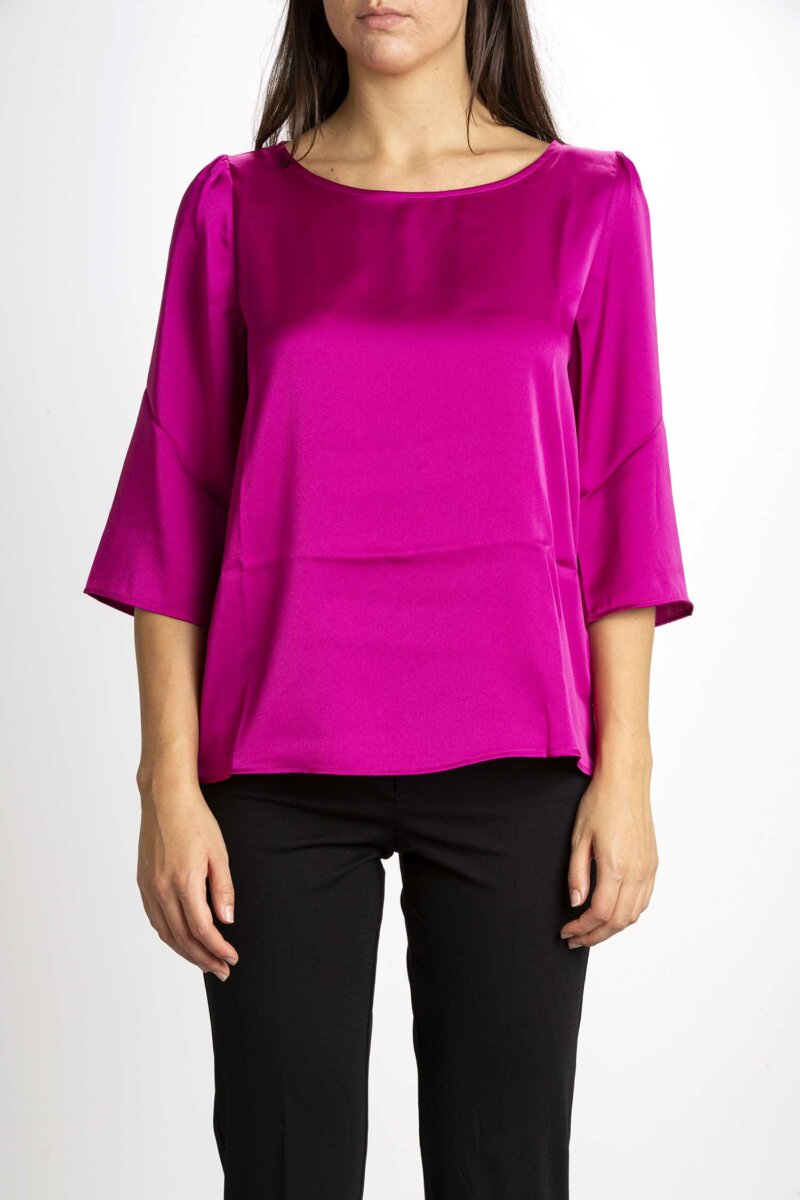 EMME MARELLA-BLUSA IN RASO-EMISIDEA2 FUXIA