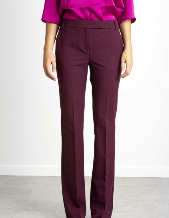 EMME MARELLA-PANTALONE LUNGO IN GABARDINA BISTRETCH-EMPAGLIA BORDEAUX