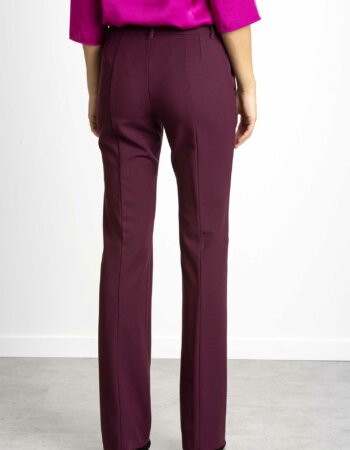 EMME MARELLA-PANTALONE LUNGO IN GABARDINA BISTRETCH-EMPAGLIA BORDEAUX