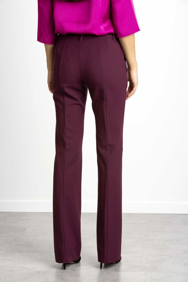 EMME MARELLA-PANTALONE LUNGO IN GABARDINA BISTRETCH-EMPAGLIA BORDEAUX