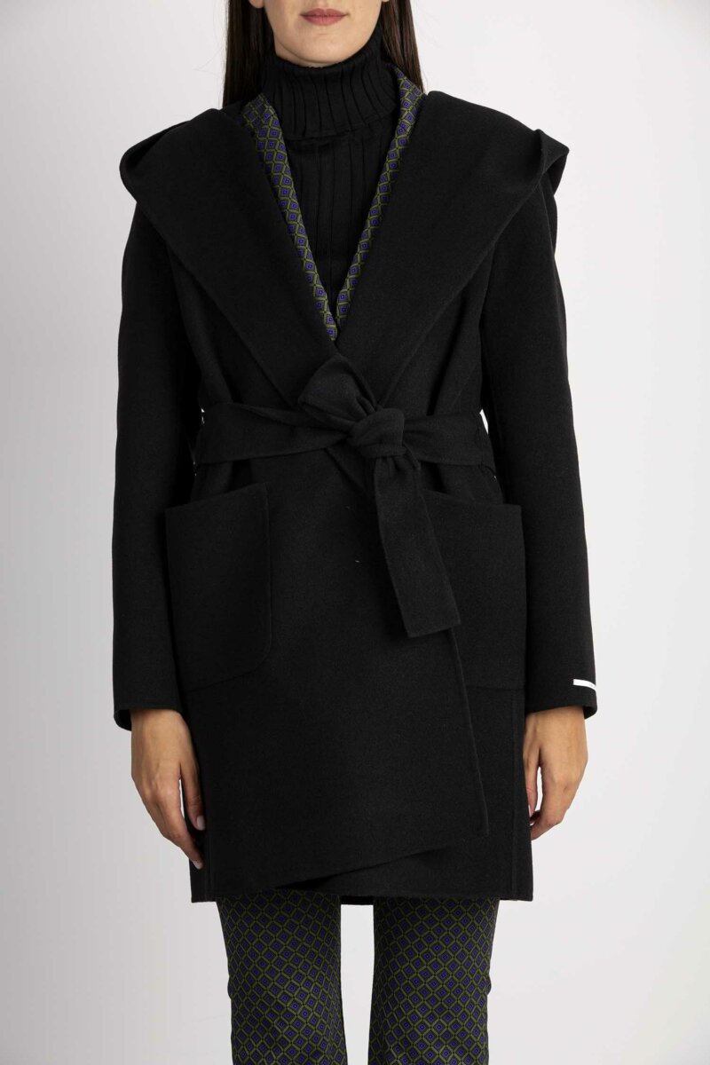 EMME MARELLA-CAPPOTTO DOUBLE-EMPERA NERO