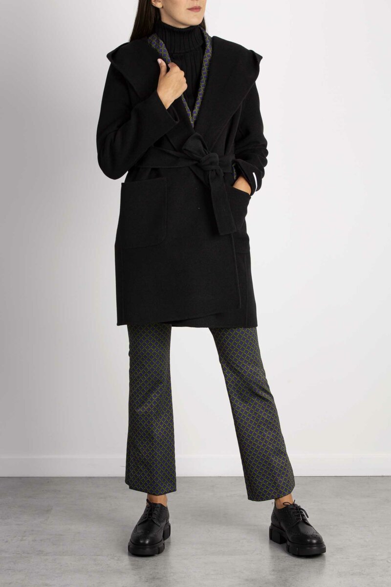 EMME MARELLA-CAPPOTTO DOUBLE-EMPERA NERO