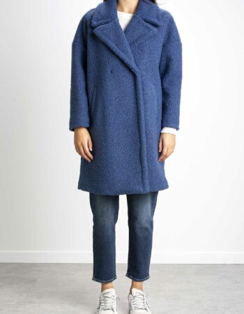 EMME MARELLA-CAPPOTTO IN JERSEY BOUCLE'-EMRITIRO BLUETTE