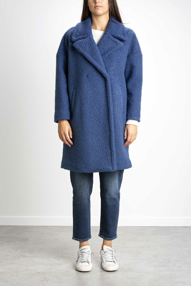 EMME MARELLA-CAPPOTTO IN JERSEY BOUCLE'-EMRITIRO BLUETTE