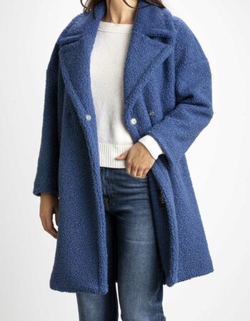 EMME MARELLA-CAPPOTTO IN JERSEY BOUCLE'-EMRITIRO BLUETTE