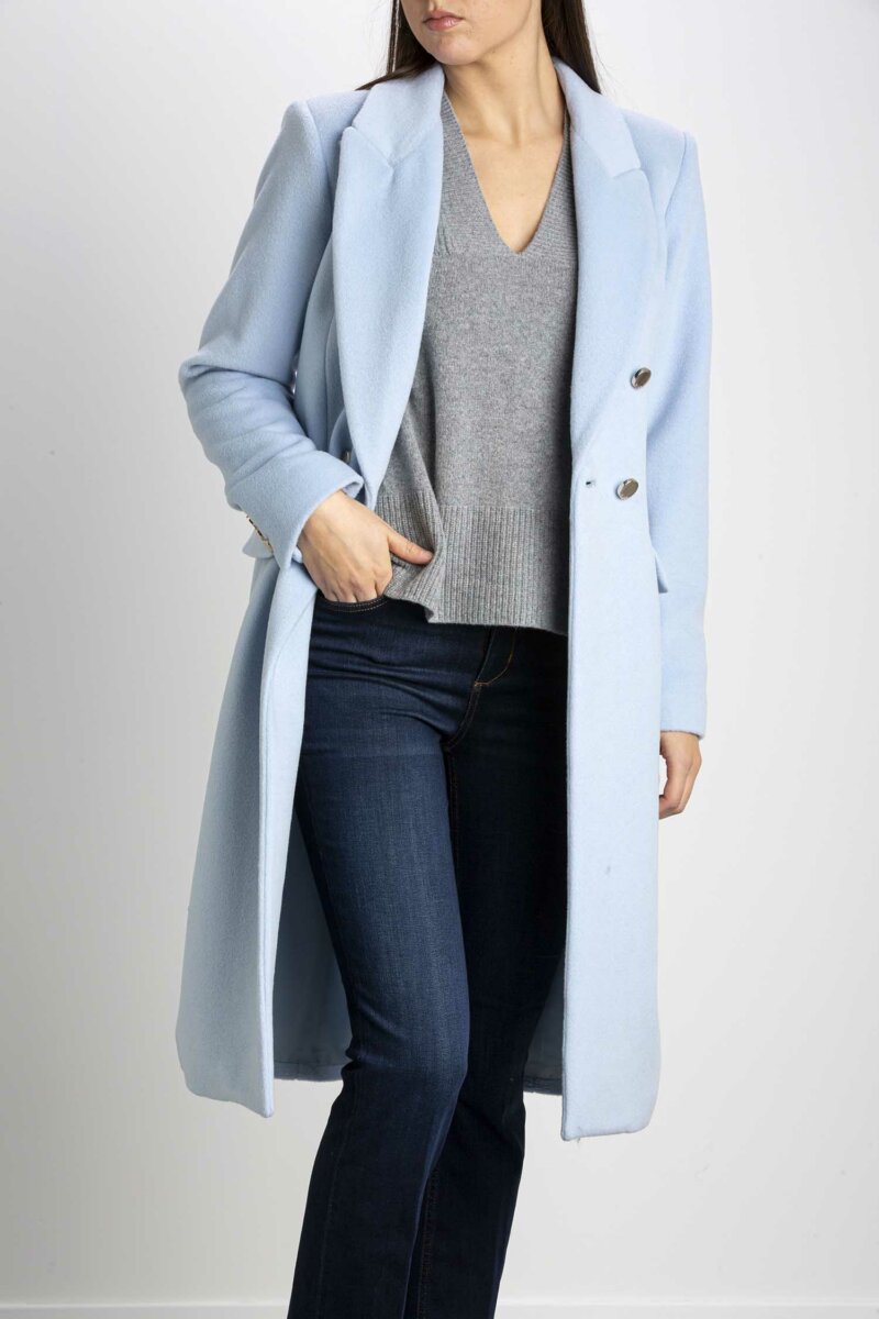 LIU JO-CAPPOTTO STRAIGHT-LJCF2315T2403 AZZURRO