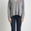 LIU JO-MAGLIA CHIUSA M/L SCOLLO A V-LJWF2341MA72L GRIGIO