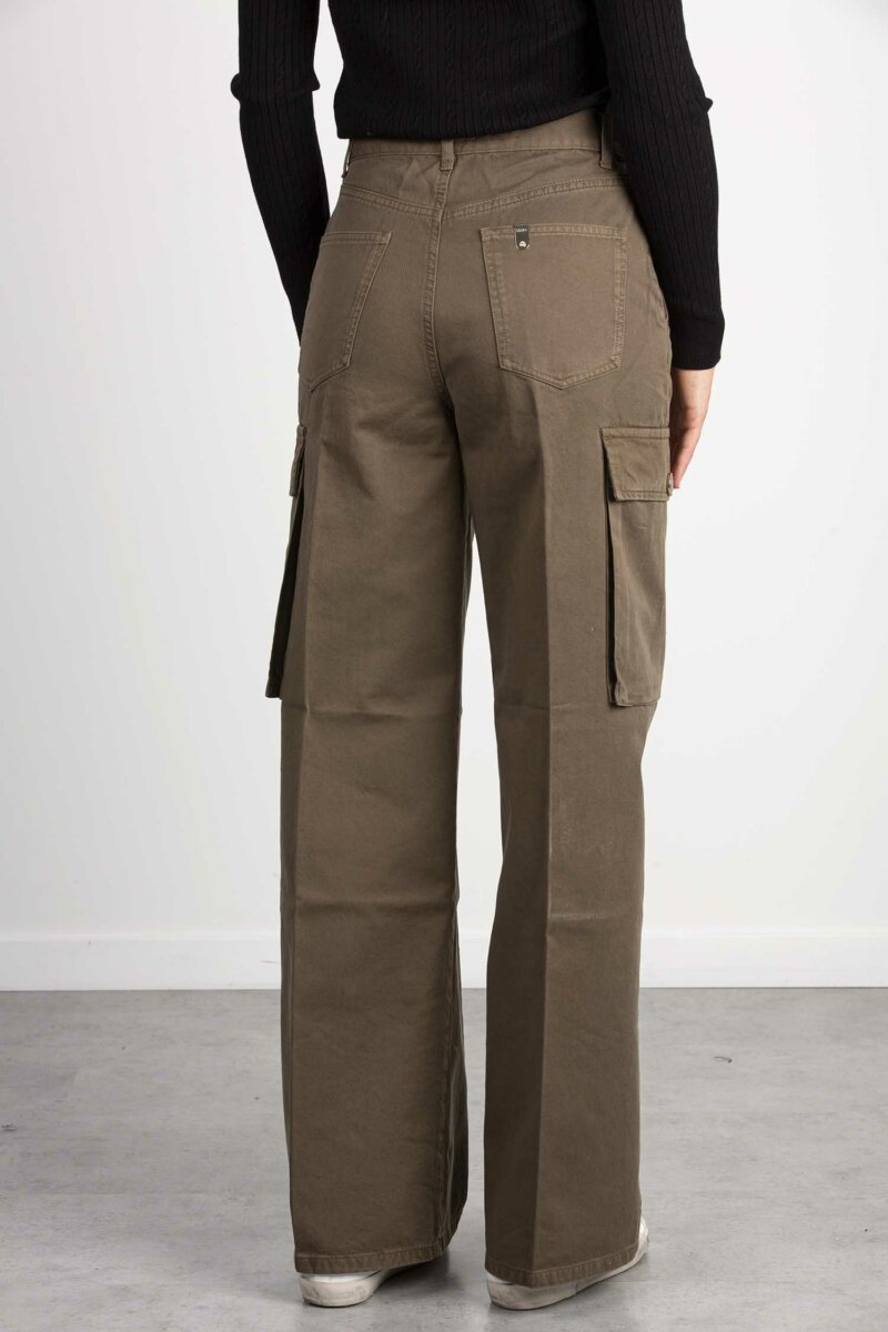 LIU JO-PANTALONE CARGO FLARE TASCONI H.W.-LJWF3167T3321 COCCO