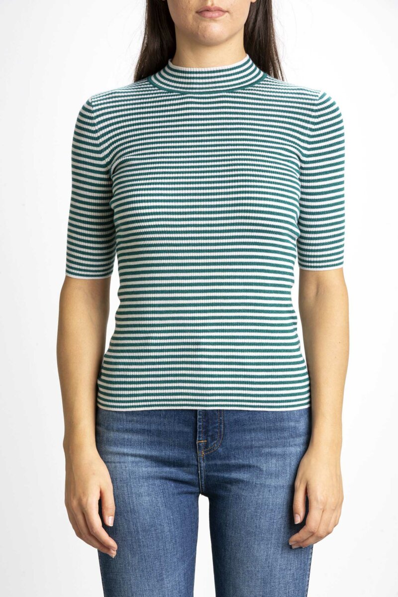 MARELLA-MAGLIA LUXURY LIGHT WOOL LAME'-MAMOGADOR VERDE