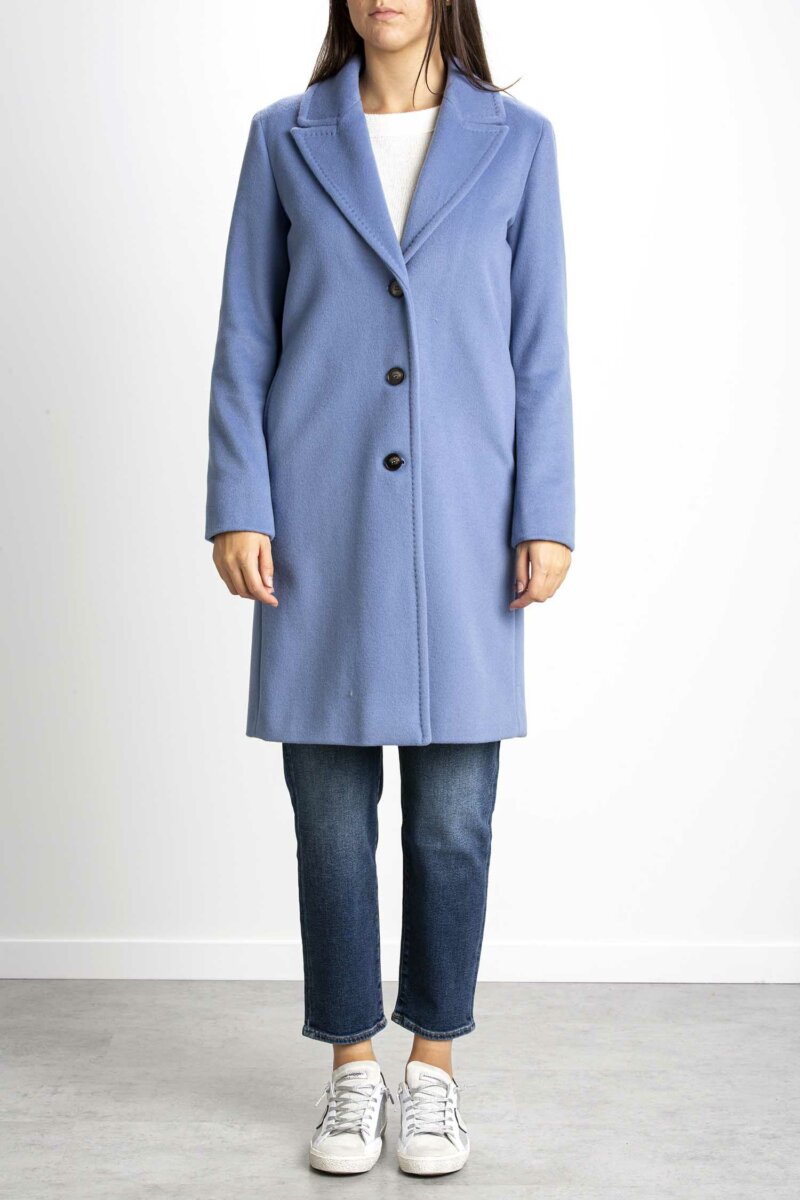 MARELLA-CAPPOTTO VELOUR LUCIDATO-MARENNA AZZURRO