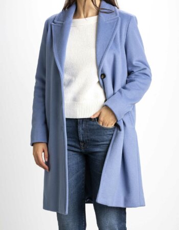 MARELLA-CAPPOTTO VELOUR LUCIDATO-MARENNA AZZURRO