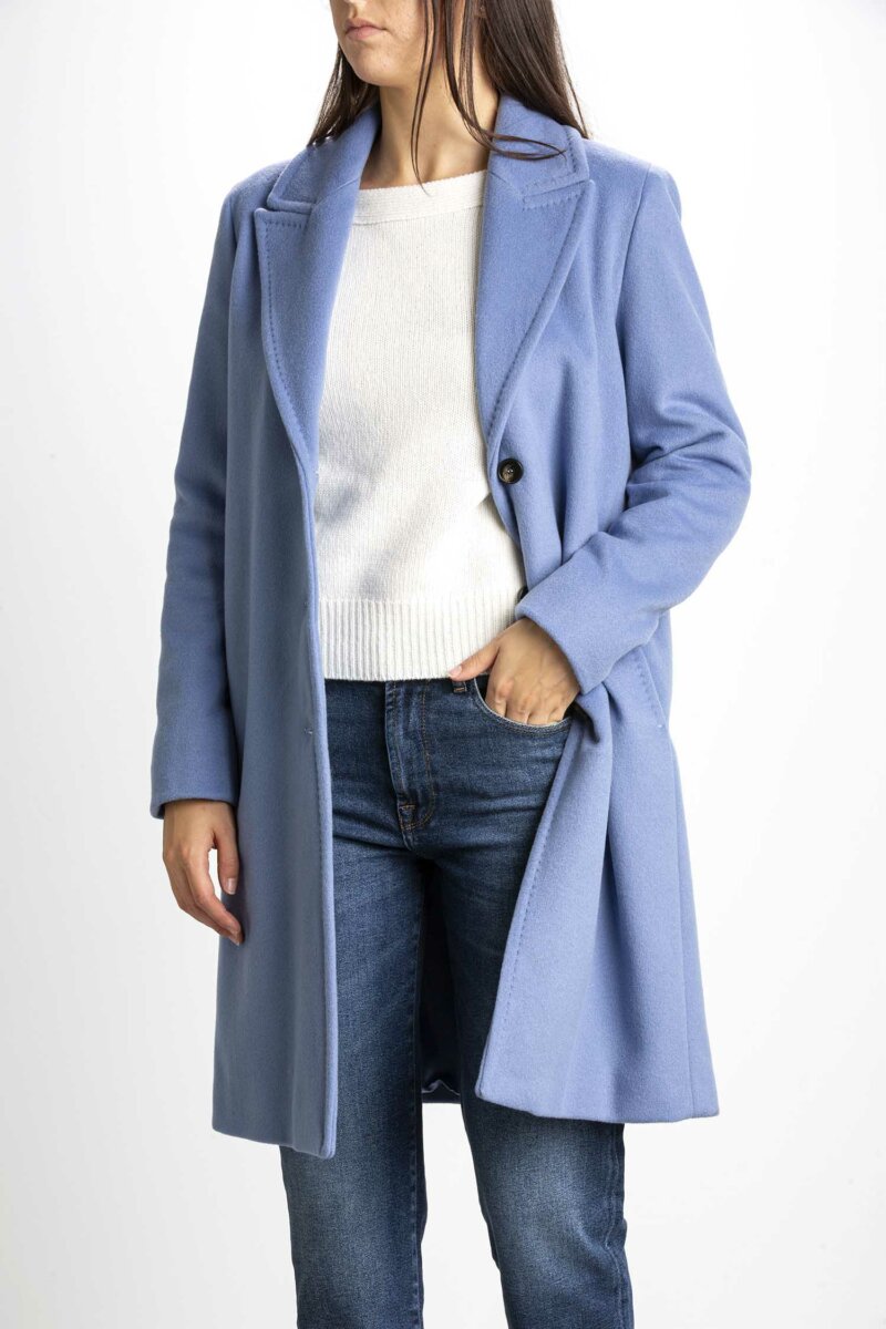 MARELLA-CAPPOTTO VELOUR LUCIDATO-MARENNA AZZURRO