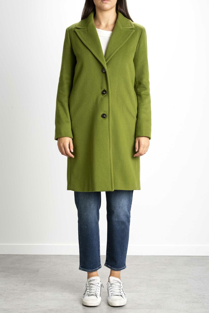 MARELLA-CAPPOTTO VELOUR LUCIDATO-MARENNA LIME