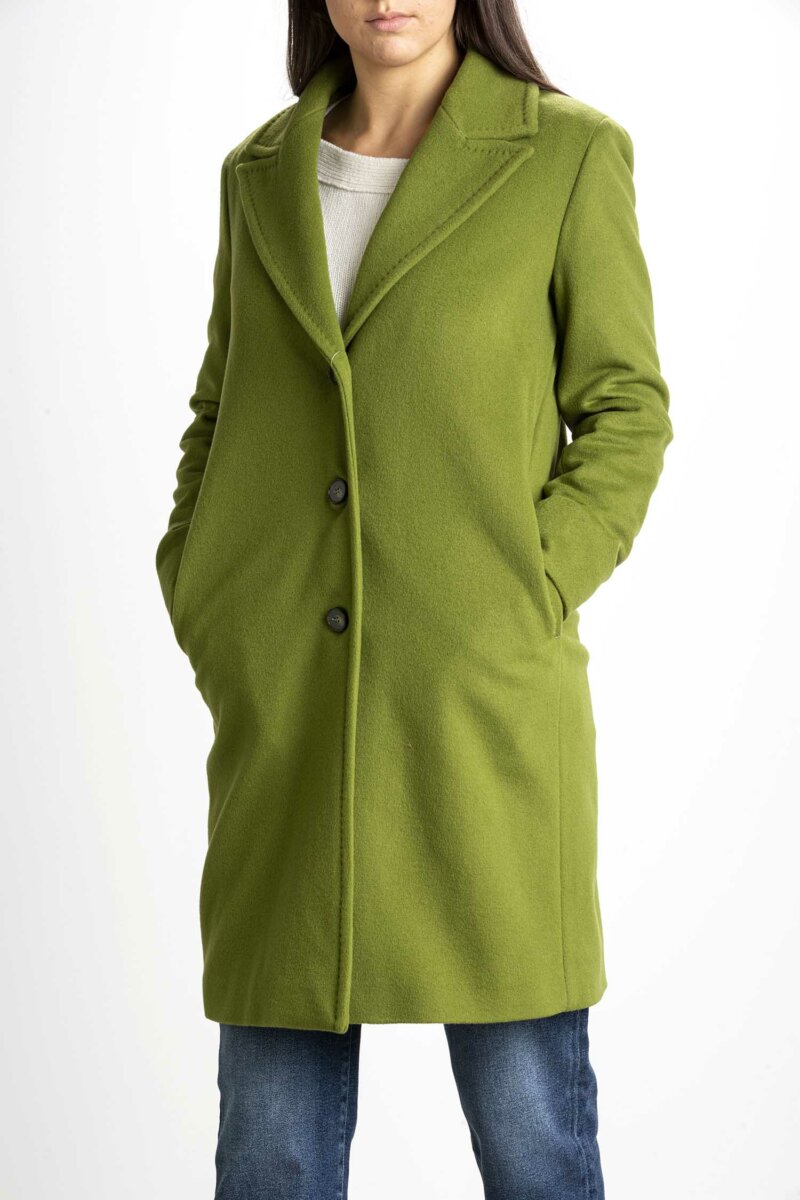 MARELLA-CAPPOTTO VELOUR LUCIDATO-MARENNA LIME