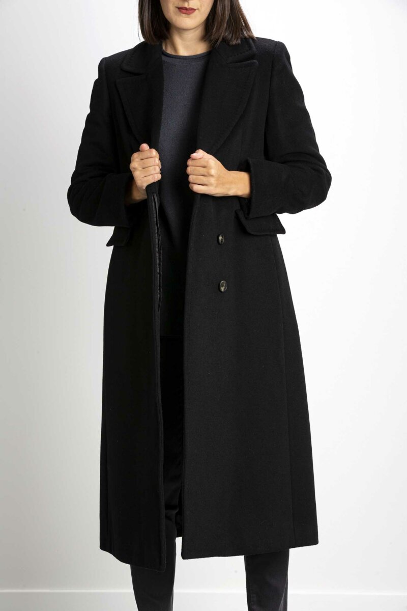 MARELLA-CAPPOTTO VELOUR LUCIDATO-MAZELANDA NERO