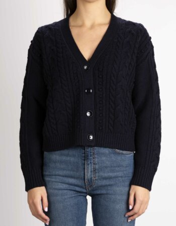 MAX MARA-CARDIGAN IN MAGLIA-MMKIOTA BLU