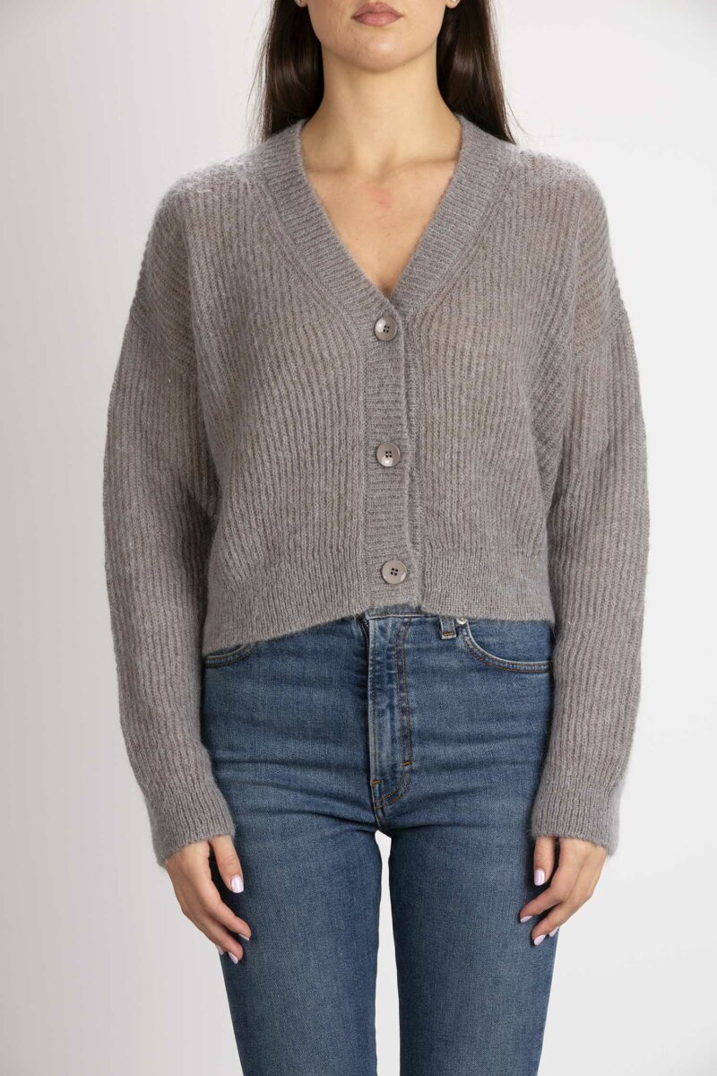 MAX MARA-CARDIGAN DI MOHAIR-MMRUGIADA GRIGIO