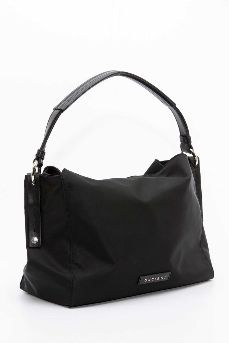 ORCIANI-BORSA A SPALLA TWENTY ECOLINE IN NYLON-ORBO2103ENY NERO