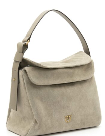 PINKO-LEAF HOBO BIG SUEDE-PK101705A0F6 NOCE