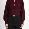 PINKO-MAGLIA COSTINA LANA-PKCHIOCCIA BORDEAUX