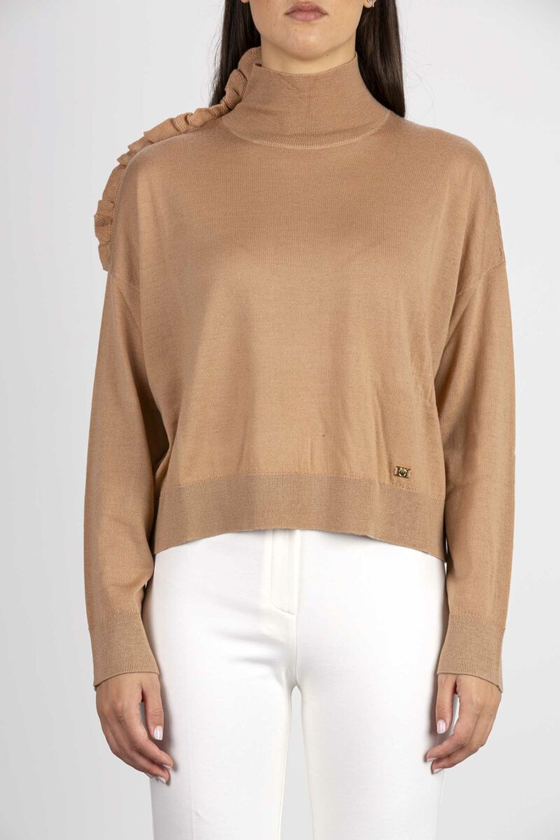 PINKO-MAGLIA 100% LANA-PKCRISOPA BEIGE