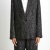 PATRIZIA PEPE-BLAZER OVER TAGLIO MASCHILE-PP2S1433A166 NERO