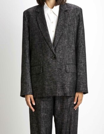 PATRIZIA PEPE-BLAZER OVER TAGLIO MASCHILE-PP2S1433A166 NERO