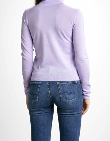 PATRIZIA PEPE-MAGLIA COLLO ALTO-PP8K0072KM36 LILAC