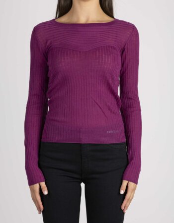 PATRIZIA PEPE-MAGLIA  ESSENTIAL SUPER LIGHT-PP8K0155K034 PURPLE